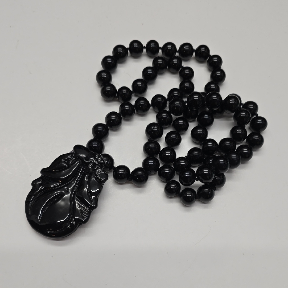 Faux Stone Hand Knotted Necklace